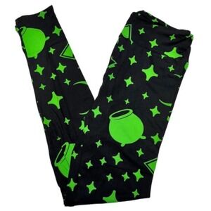LuLaRoe Girls Leggings Size L/XL Wicked Cute Black Witches Brew Sizes 8-14 NWT